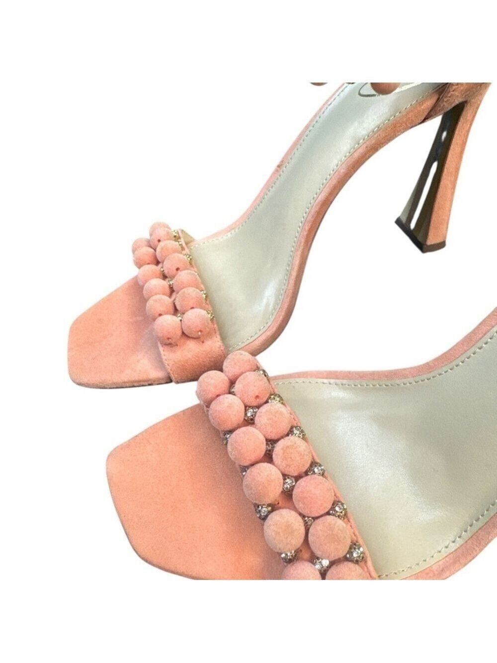 Sam Edelman Strappy Luella Peach Embellished Heels Size 10 - Picture 7 of 14